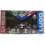 2 in 1 Chess with Ludo Board Game, High Quality Cardboard Finishing