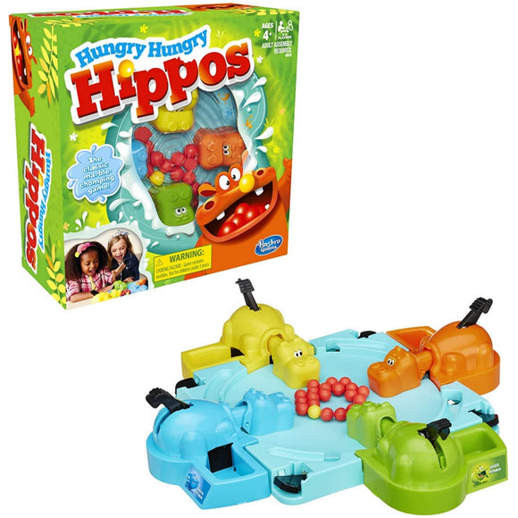 Hungry Hungry Hippos - Hasbro Original, Classic Marble Chomping Game, 4+ Years, 2-4 Players, Games for Kids, Fun Toy, Party Gift - Board Game