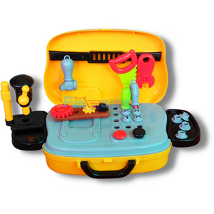 Craftsman Sliding Tool Suitcase Set, Portable Roleplay Mechanic Kit for 3+ Age Kids Children Tool Kit Activity Set