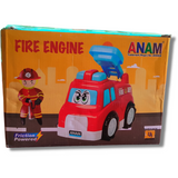 Anam Fire Engine Push and Go Toy, 12+ Months Friction, Unbreakable Jumbo Big Size Non Electric Construction Vehicle Best Gift for Toddlers Kids and Boy