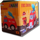 Anam Fire Engine Push and Go Toy, 12+ Months Friction, Unbreakable Jumbo Big Size Non Electric Construction Vehicle Best Gift for Toddlers Kids and Boy