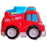 Anam Fire Engine Push and Go Toy, 12+ Months Friction, Unbreakable Jumbo Big Size Non Electric Construction Vehicle Best Gift for Toddlers Kids and Boy