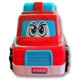 Anam Fire Engine Push and Go Toy, 12+ Months Friction, Unbreakable Jumbo Big Size Non Electric Construction Vehicle Best Gift for Toddlers Kids and Boy