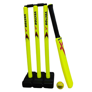 Vector X Plastic Cricket Set - 1 Bat (Size 4), 1 Ball and 1 Stump Set 