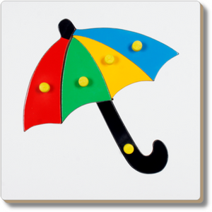 Umbrella Puzzle LTM09 Little Genius, Solid Wooden Base, Learn Shapes, Color