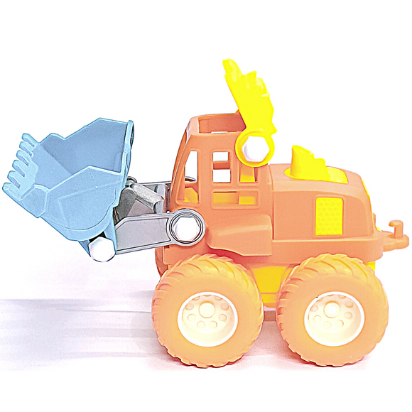 Orange - Blue Pastel Shade Soft Loader Truck Construction Vehicles for Kids Pretend Trucks Play Set Building Vehicles Engineering Toys for 3+ Years