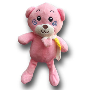 Pink Teddy Soft Toy with Hanging Feature 32 cm Washable Fabric, Very Soft for Babies, Kids Girl Boy - Cuddle / Birthday Gift Huggable