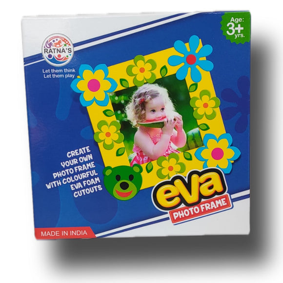 Square Photo Frame with Eva Foam Cutouts set by Ratna's - 3+ Yrs Girls Kids Craft Gift Game DIY