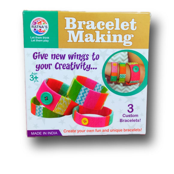 Bracelet Making Kit by Ratna's - 3 Different Bracelet/Bangle Set, 3+ Yrs Girls Kids Gift Kit Game DIY