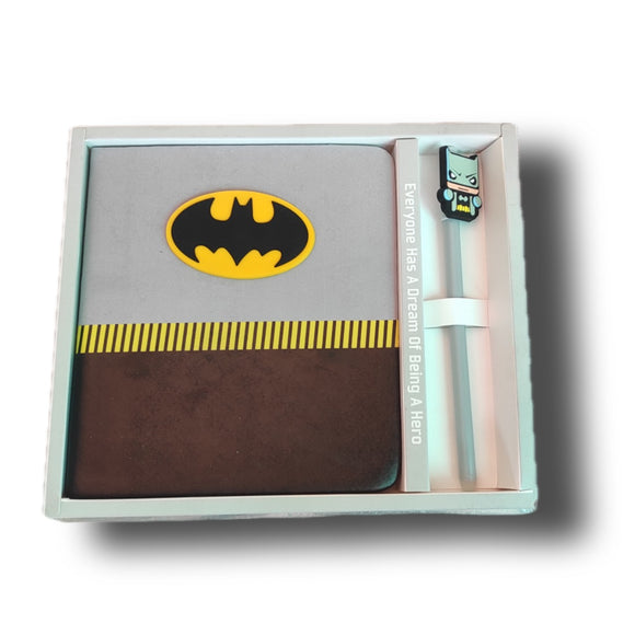 Superhero Diary for Kids, Boys Birthday Gift in Black and Grey, Colorful and Beautiful Notebook, Personal Design with Ruled Pages Batman