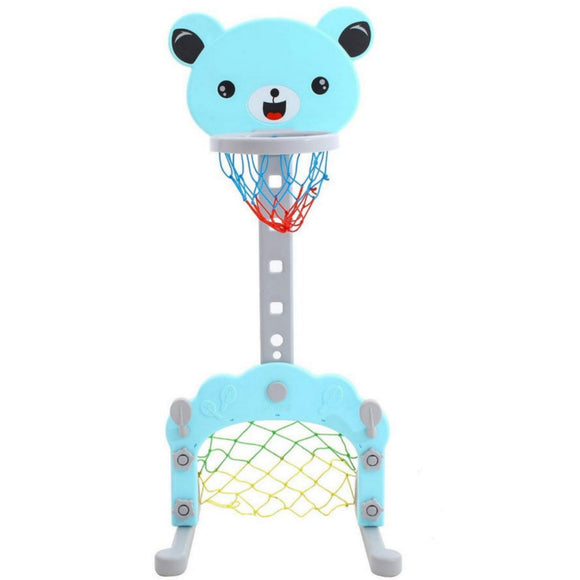 Catbear Multi Activity Sports Set 2 in 1 Basketball Stand, Football Gate, Rings Game, Height Adjustable, Indoor Outdoor Kids Gift Playgro Yoto YT-6704
