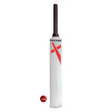 Vector X Wooden Cricket Set - 1 Bat (Size 1) in 3 colors - Red, Blue and Silver and 1 Ball