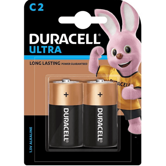 Duracell Ultra C2 1.5V Alkaline Battries Pack of 2